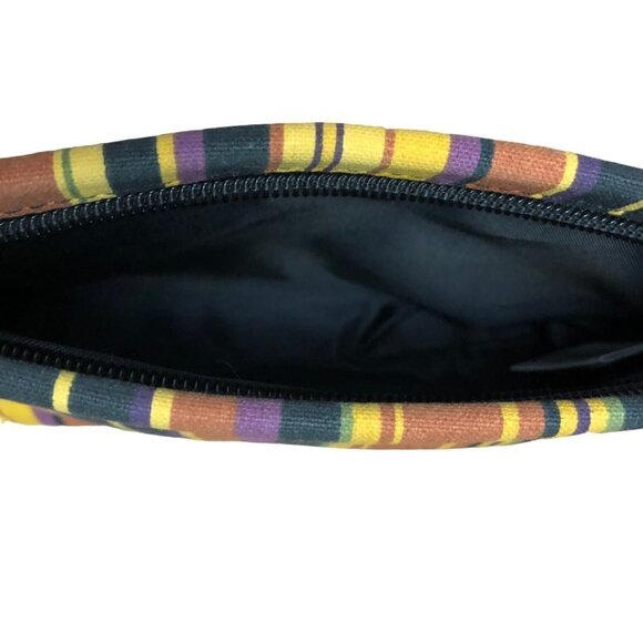 Lot of 3 Longaberger 2 Lunch Totes 1 Matching Clutch Fabric Lined Stripes VGC - Picture 10 of 11